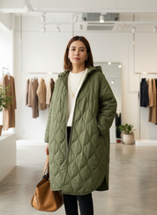 Comfortabele Gewatteerde Jas met Capuchon voor Dames