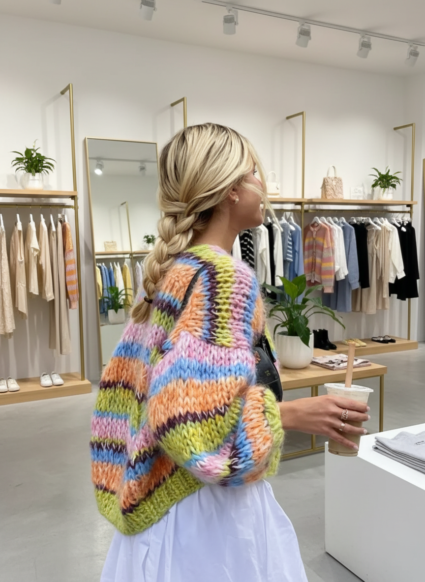 Comfortabele Gestreepte Cardigan | Stijlvol & Warm