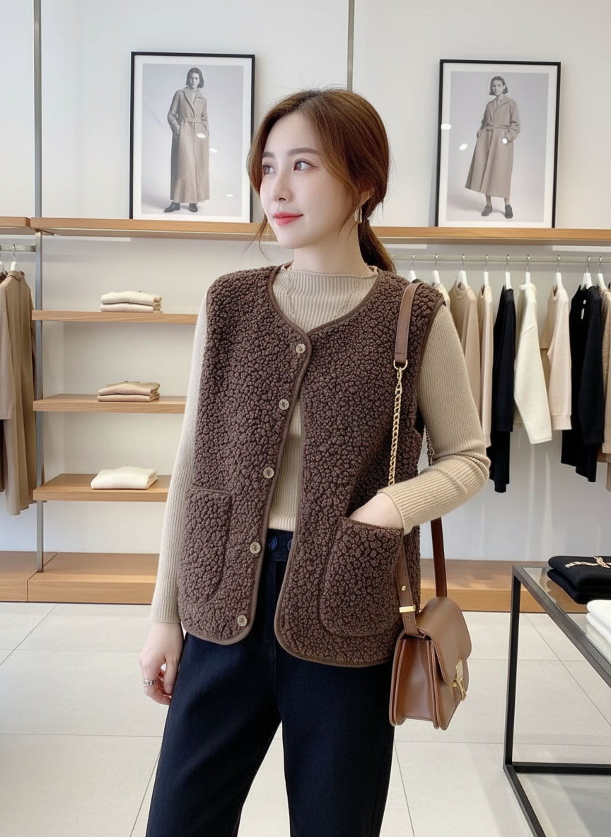 Knusse Teddy Fleece Vest: Jouw Perfecte Laag voor Comfort