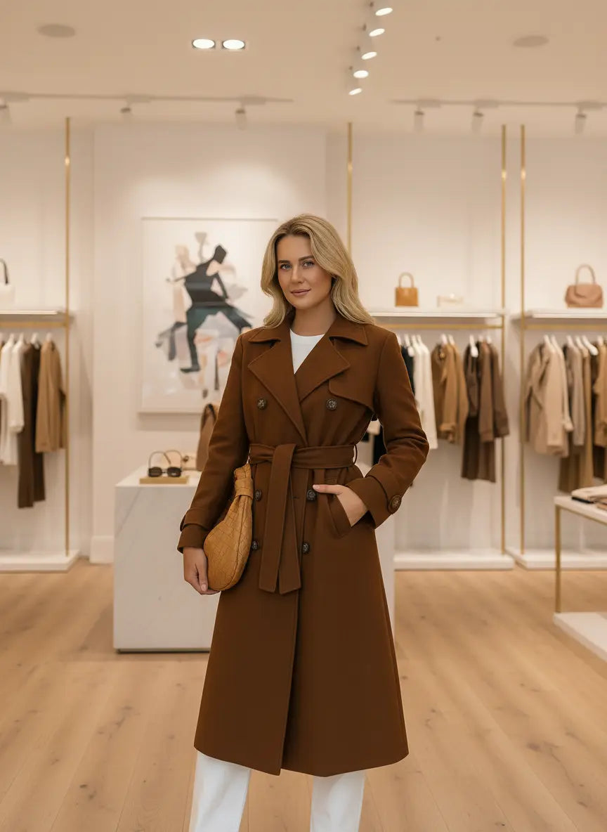 Elegante Trenchcoat voor Vrouwen met Stijlvolle Ceintuur