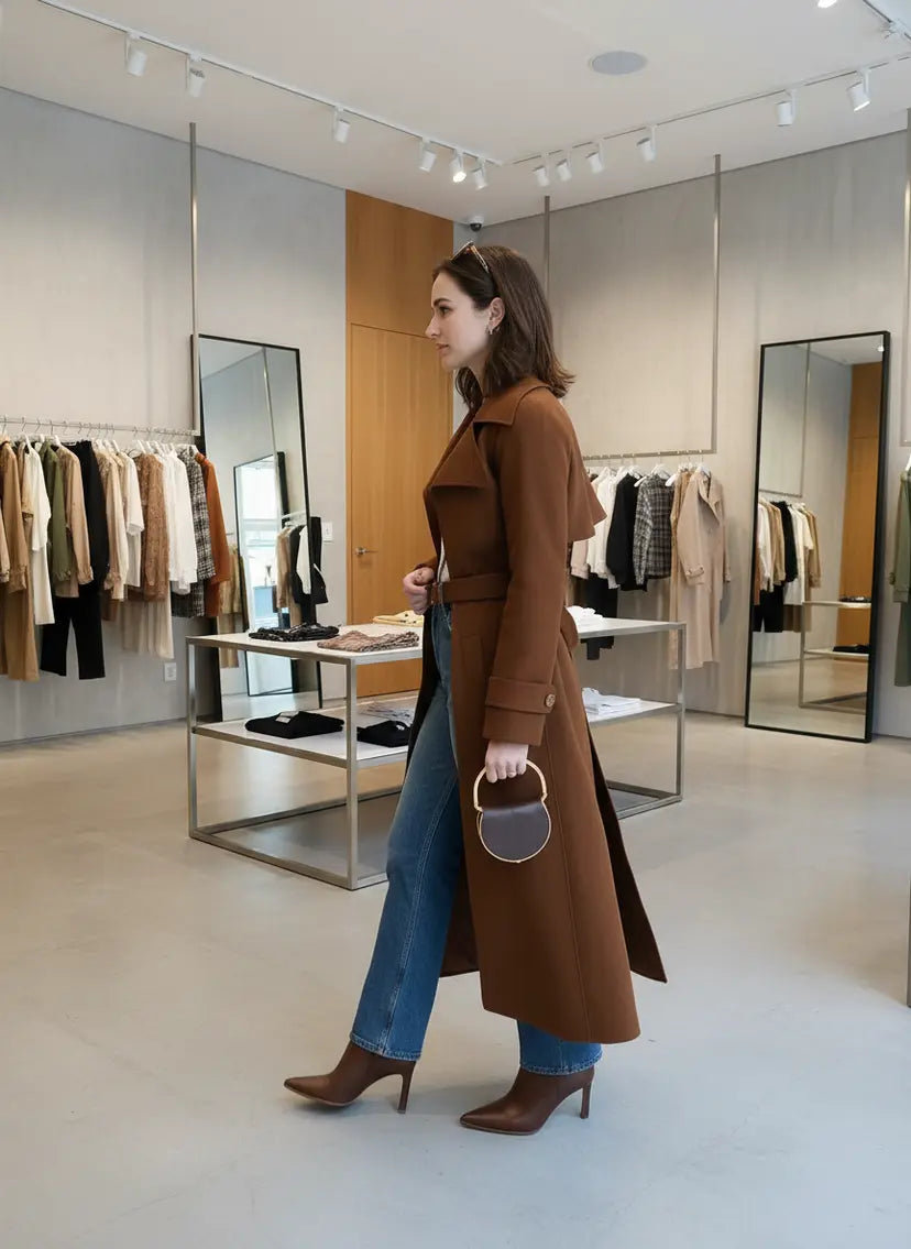 Elegante Trenchcoat voor Vrouwen met Stijlvolle Ceintuur