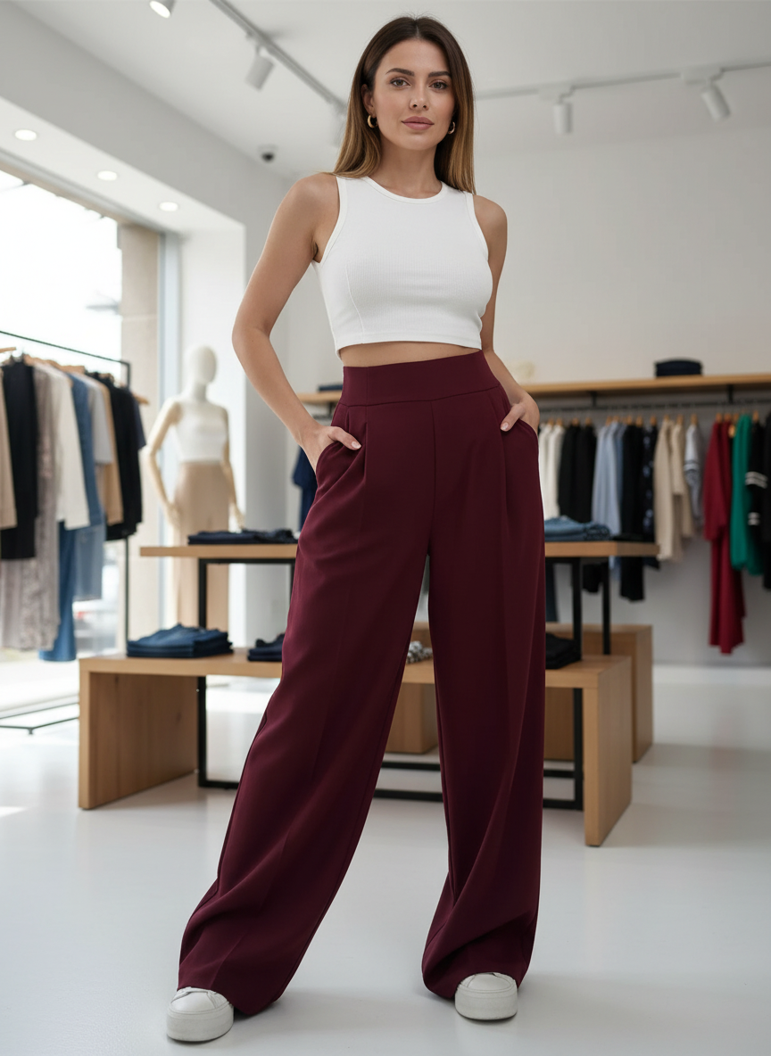 Jouw Ultieme Comfort: Stijlvolle Hoge Taille Wijde Pijpen Broek
