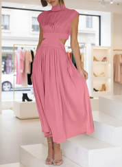 Maxi dress pink side view
