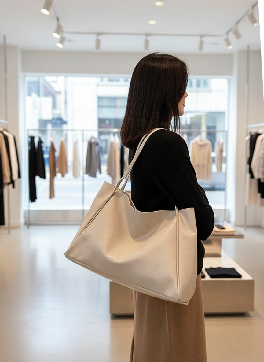 Luxe Glanzende Tote – Ruim, stijlvol en vegan leer