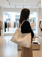 Luxe Glanzende Tote – Ruim, stijlvol en vegan leer