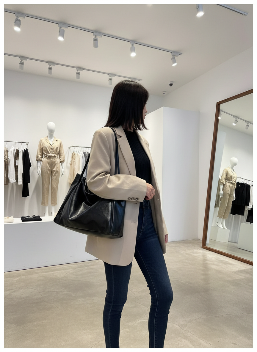 Luxe Glanzende Tote – Ruim, stijlvol en vegan leer