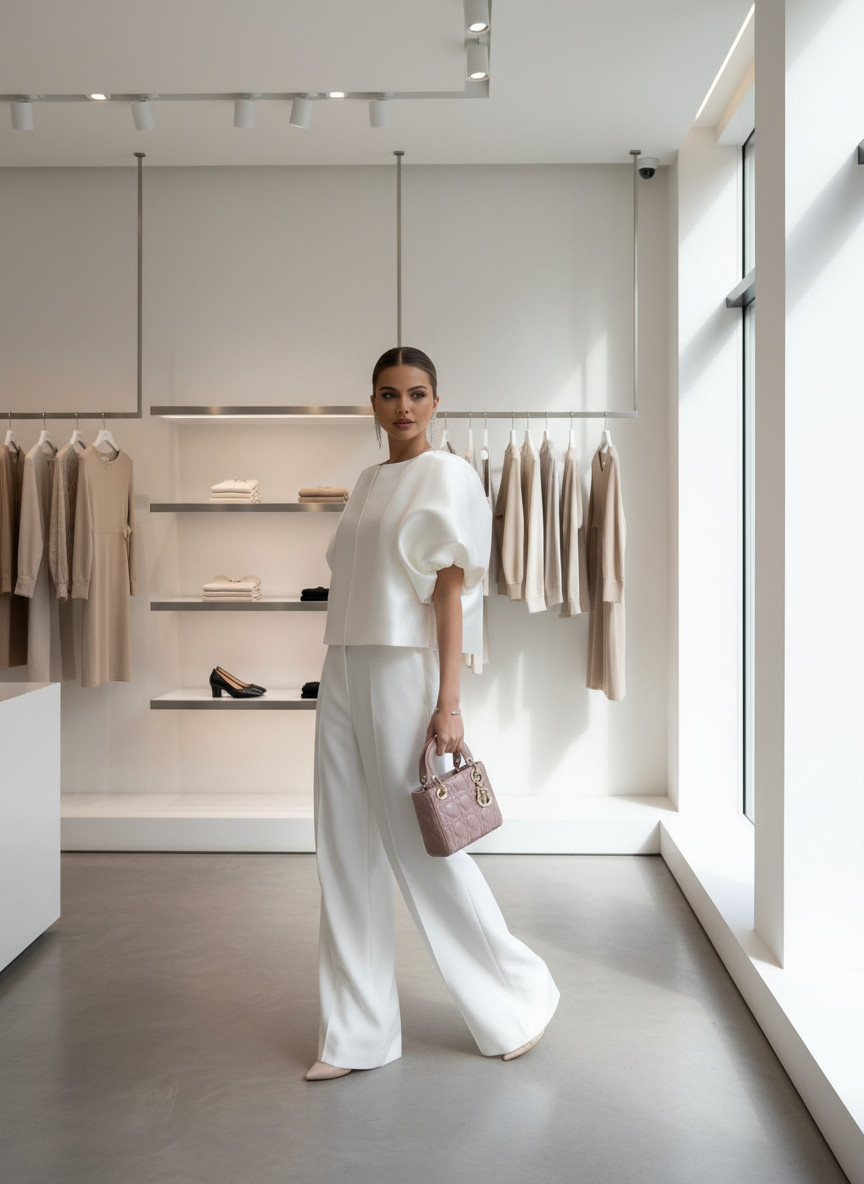 Luxe Satijnen Set met Pofmouwen – Elegante look voor jou