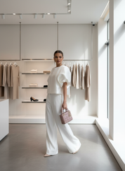Luxe Satijnen Set met Pofmouwen – Elegante look voor jou