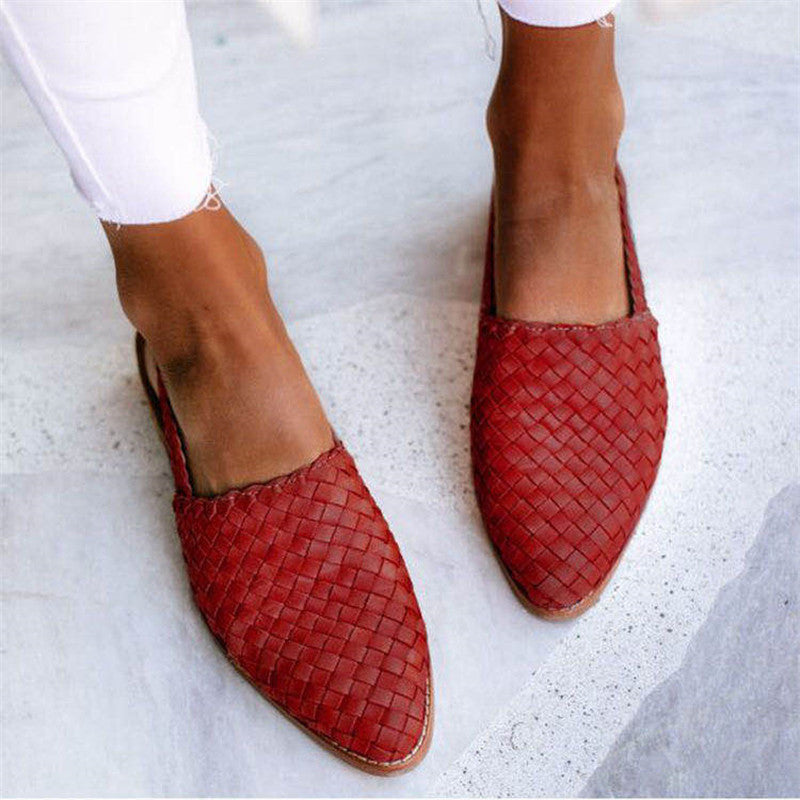 Slingbacks rood gevlochten detailvoet