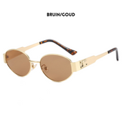 Zonnebril bruin/goud met vintage ontwerp front view