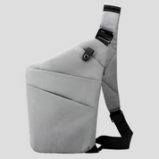 Beige anti-theft sling bag front view