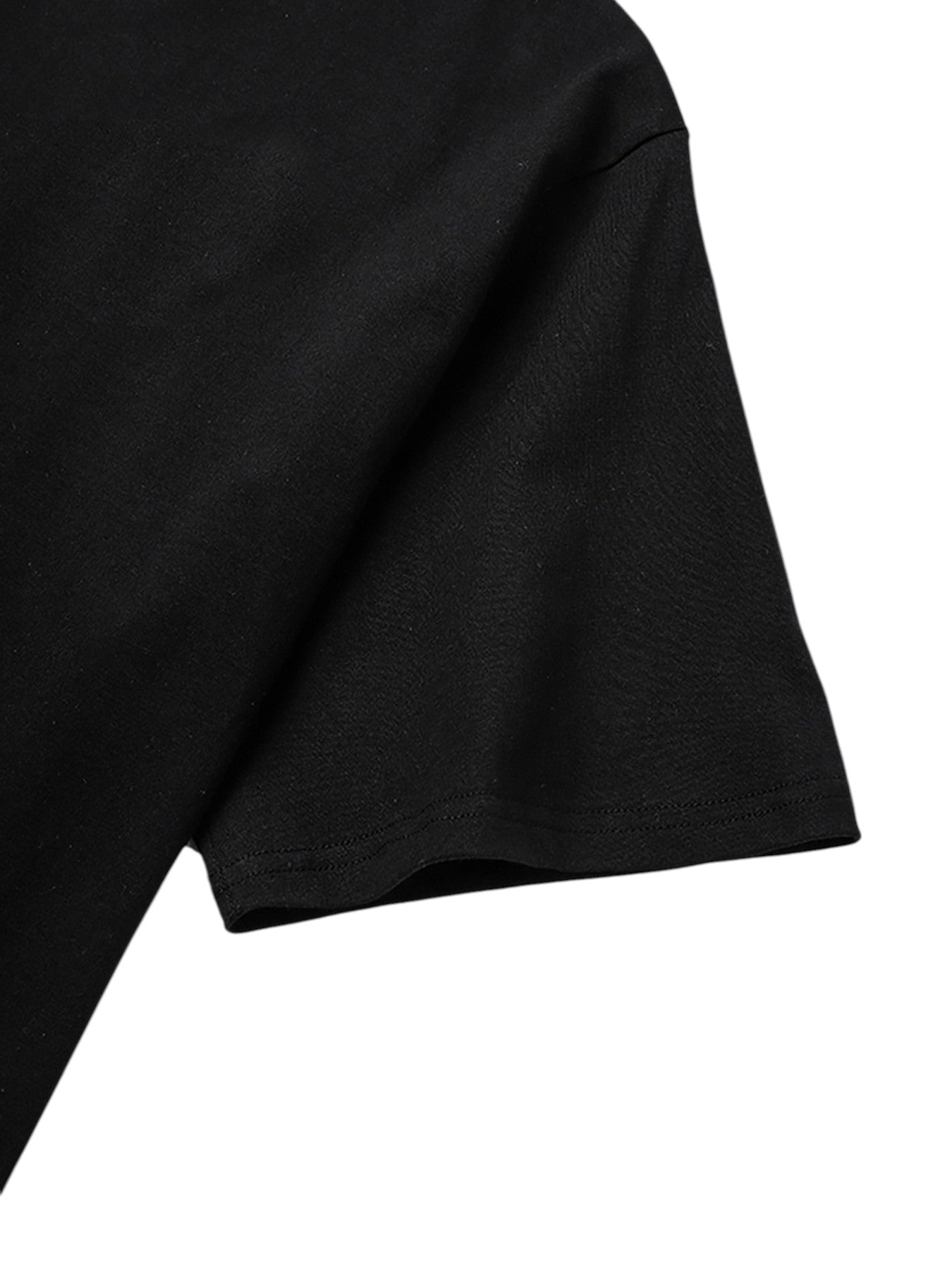 Zwart katoenen shirt met detail van mouw en zoom