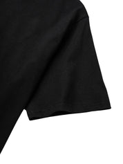 Zwart katoenen shirt met detail van mouw en zoom