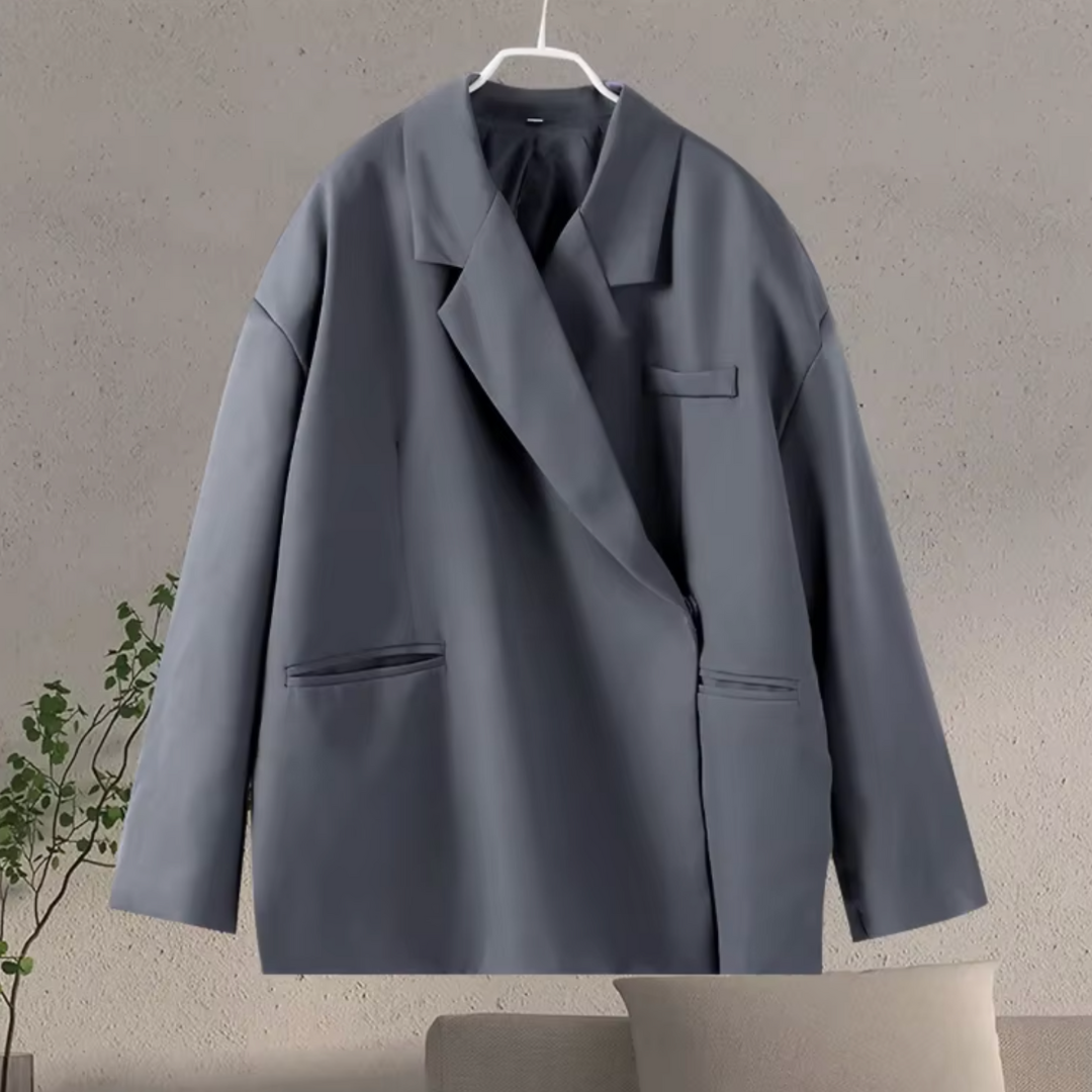 Blazer voor dames, donkerblauw, front view