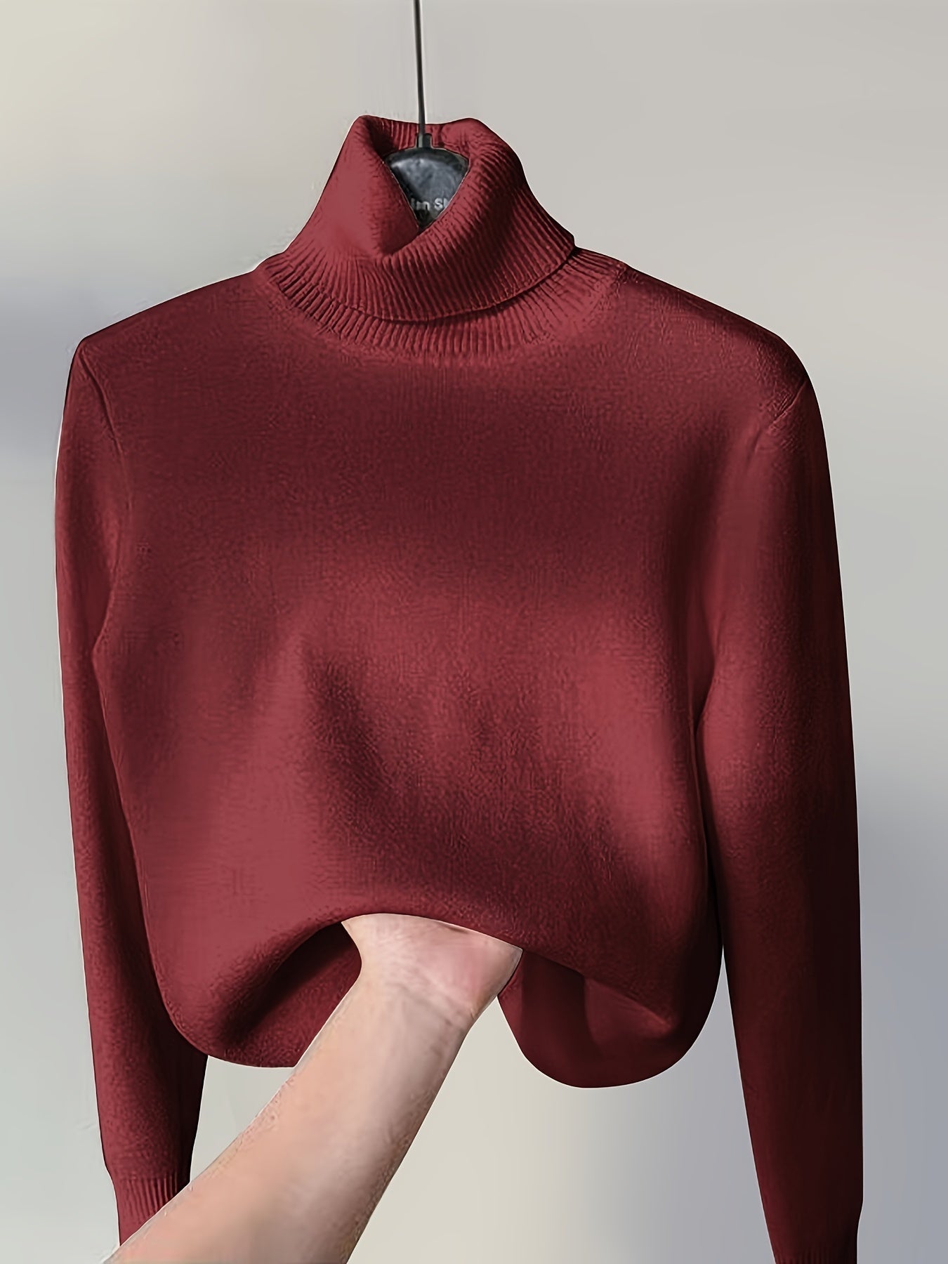 Trui met turtlenek rood gebreid front view