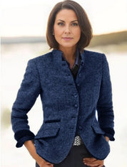 Multi-button Color Matching Women's Woolen Jacket