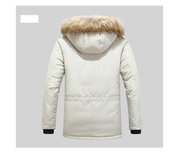 Cotton padded jacket with medium and long woolen collar