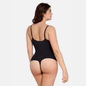 Bodysuit zwart naadloos stretch materiaal rugzijde