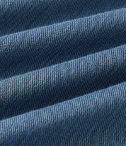 Wide-leg denim pants dark blue fabric texture close-up