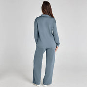 Light blue lounge set back view