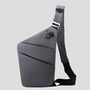 Gray anti-theft sling bag front view