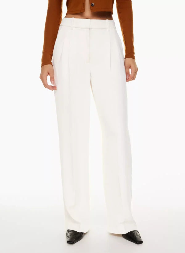 Witte flared broek met hoge taille front view