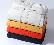 Cotton padded jacket with medium and long woolen collar