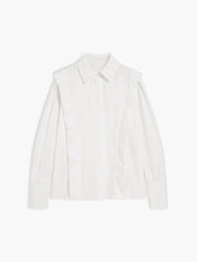 White blouse with collar and buttons front view