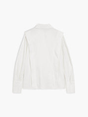 White blouse with buttons and cuffs back view