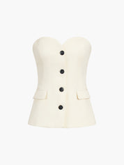 Strapless vest‑en broekset voor een moeiteloze avondlook