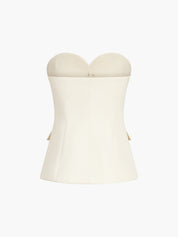 Strapless vest‑en broekset voor een moeiteloze avondlook