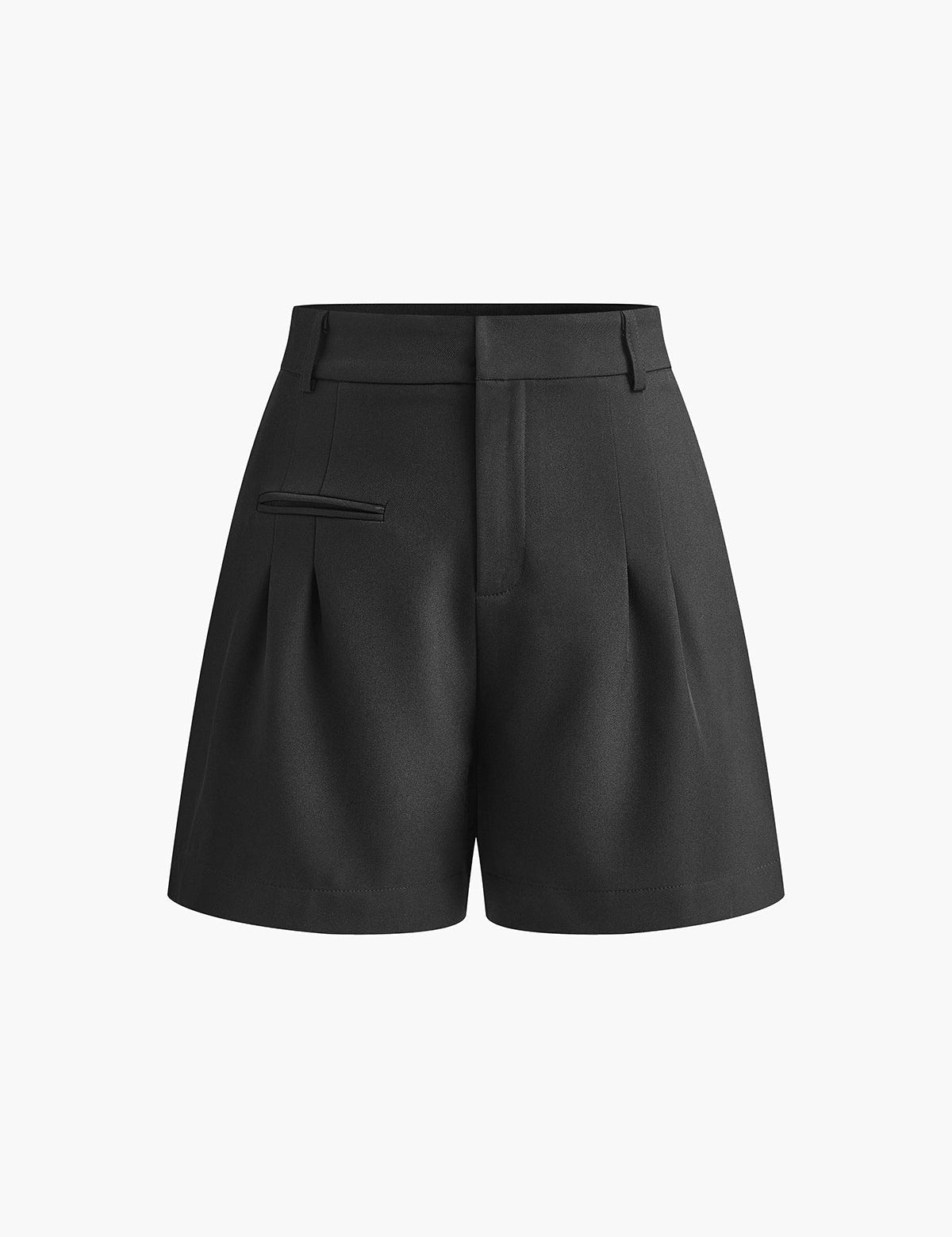 Korte broek met hoge taille zwart front view