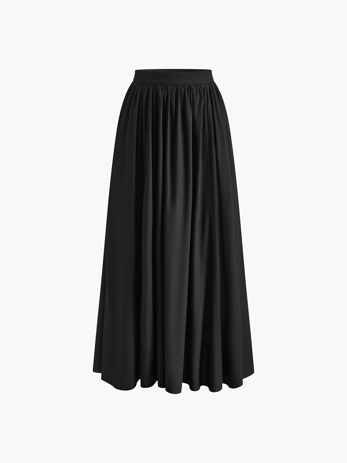 Linnen maxi rok zwart hoge taille voorkant