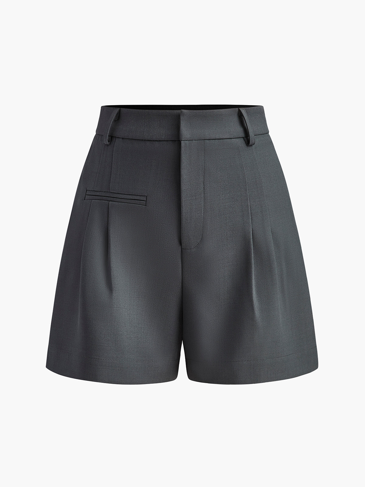 Korte broek met hoge taille donkergrijs front view