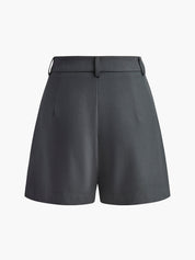 Korte broek dames donkergrijs regular fit vooraanzicht