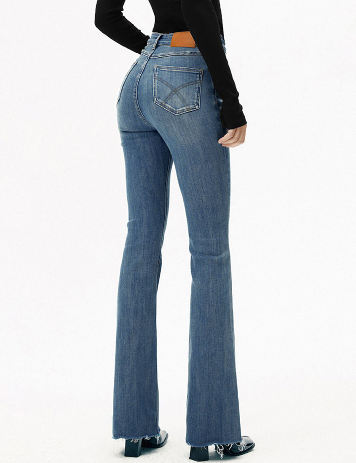 Flared jeans light blue back view