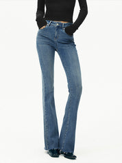Flared jeans light blue front view