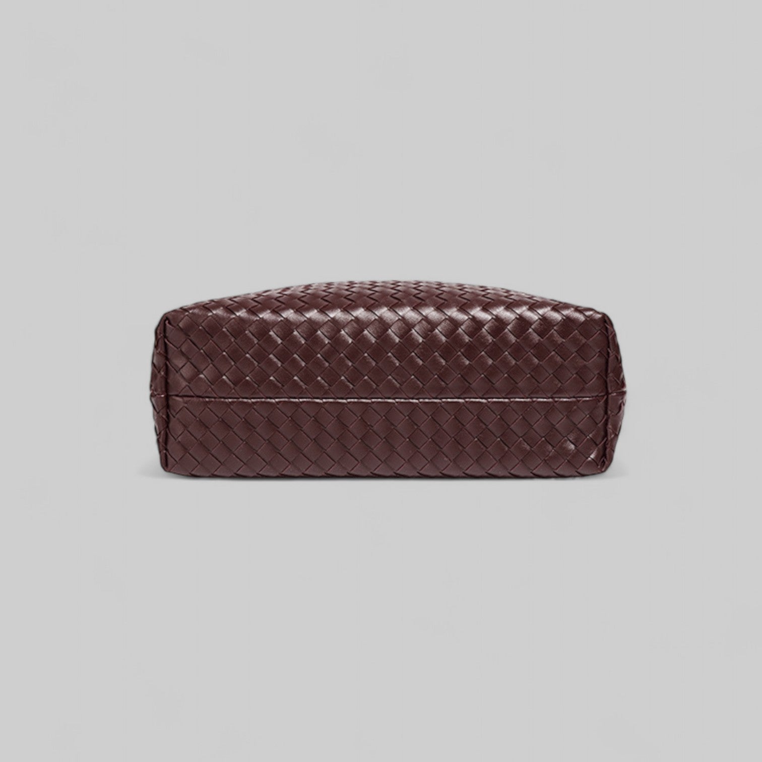 Burgundy woven rectangular pouch front view