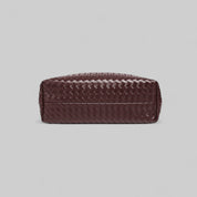 Burgundy woven rectangular pouch front view