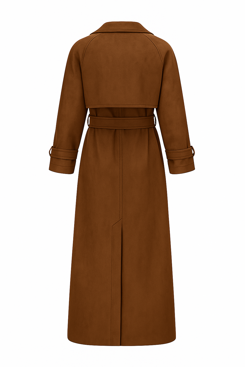 Brown trenchcoat with belt back detail