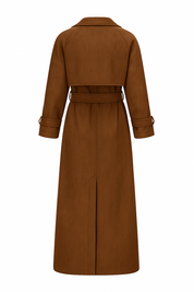 Brown trenchcoat with belt back detail