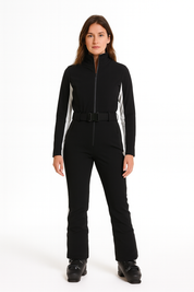 Ski pak zwart met witte accenten front view
