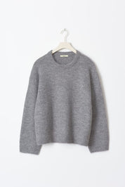 Trui grijze gebreide dames sweater front view