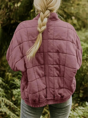 Winterjas roze quilted achterzijde