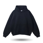 Black hoodie with pockets, isolated front view