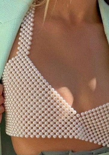 Glinsterende Pearl Bralette – Luxe V-nek