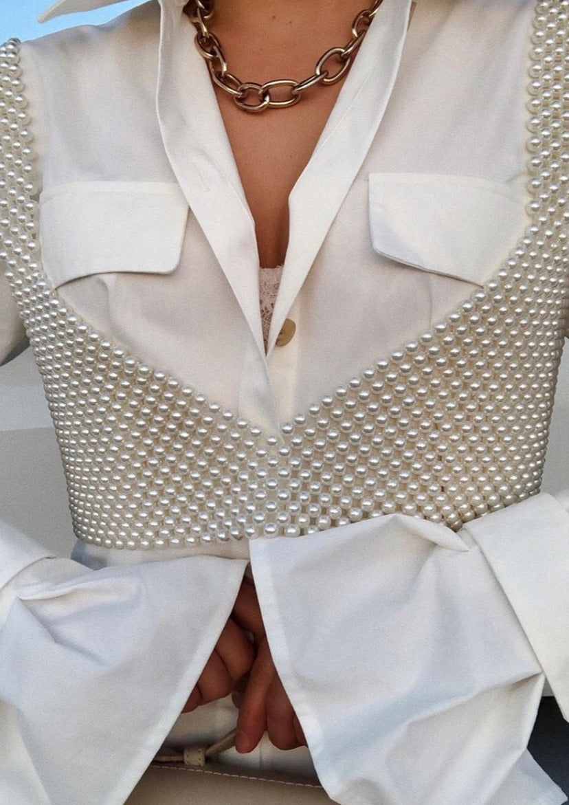Glinsterende Pearl Bralette – Luxe V-nek