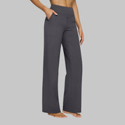 Broek dames grijs comfort fit zijkant