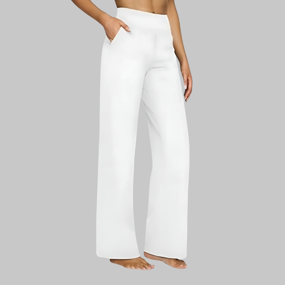 Broek dames wit comfort fit zijprofiel