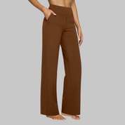 Broek dames bruin comfort fit zij profiel